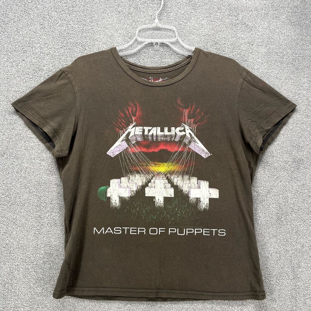 Metallica Master Of Puppets T Shirt Medium Brown Graphic Retro‎ Bravado